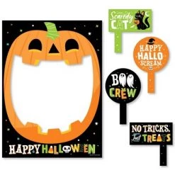 Big Dot of Happiness Jack-O'-Lantern Halloween - Kids Halloween Party Selfie Photo Booth Picture Frame and Props - Printed on Sturdy Material -Halloween Decorations Sales Store unnamed file 3634