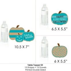 Big Dot of Happiness Teal Pumpkin - Halloween Allergy Friendly Trick or Trinket Centerpiece Sticks - Table Toppers - Set of 15 -Halloween Decorations Sales Store unnamed file 3640