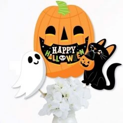 Big Dot of Happiness Jack-O'-Lantern Halloween - Kids Halloween Party Centerpiece Sticks - Table Toppers - Set of 15