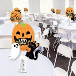 Big Dot of Happiness Jack-O'-Lantern Halloween - Kids Halloween Party Centerpiece Sticks - Showstopper Table Toppers - 35 Pieces