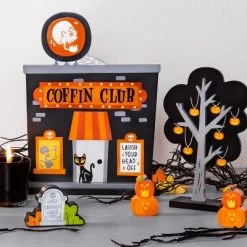 Hyde & EEK! Boutique 4pc Mini Mantel Wood Accessory Tree and Pumpkins Halloween Decorative Prop - Hyde & EEK! Boutique™