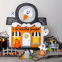 Hyde & EEK! Boutique 4pc Mini Mantel Wood Accessory Skeletons and Ice Cream Halloween Decorative Prop - Hyde & EEK! Boutique™