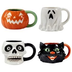 22oz 4pk Earthenware Scaredy Cat 3-D Mugs - Certified International -Halloween Decorations Sales Store unnamed file 3754