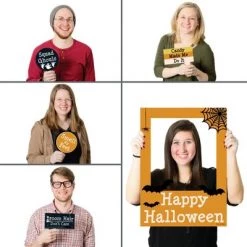 Big Dot of Happiness Trick or Treat - Halloween Party Selfie Photo Booth Picture Frame & Props - Printed on Sturdy Material
