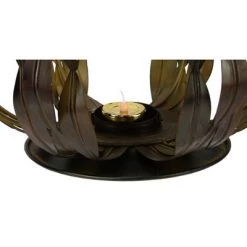 Napco 10" Brown and Green Pumpkin Thanksgiving Votive Candle Holder