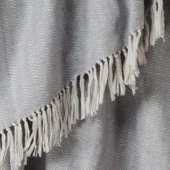 50"x60" Herringbone Throw Blanket - Rizzy Home Silver