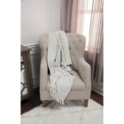 50"x60" Herringbone Throw Blanket - Rizzy Home Silver -Halloween Decorations Sales Store unnamed file 3778