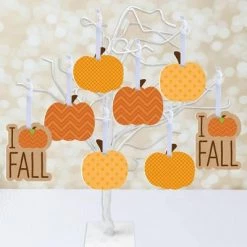 Big Dot of Happiness Pumpkin Patch - Fall, Halloween or Thanksgiving Decorations - Tree Ornaments - Set of 12