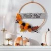 Hyde & EEK! Boutique Harvest Pom Pom "Hello Fall" Hoop Wreath - Hyde & EEK! Boutique™