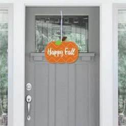 Big Dot of Happiness Pumpkin Patch - Hanging Porch Fall, Halloween or Thanksgiving Party Outdoor Decorations - Front Door Decor - 1 Piece Sign