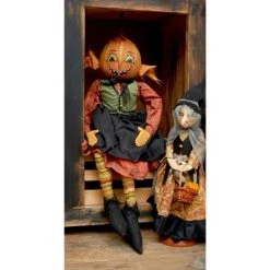 GALLERIE II Georgette Pumpkin Girl Joe Spencer Gathered Traditions Halloween Art Doll Figure