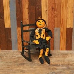 GALLERIE II Parker Pumpkin Halloween Art Doll Figure Joe Spencer Gathered Traditions Halloween Fall Harvest Halloween Art Doll Figure Decor Decoration