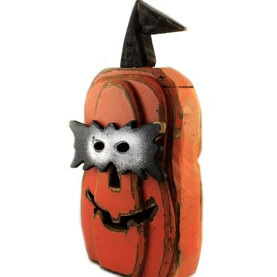 A&B Floral Halloween 22.75" Cut Out Face Wooden Pumpkin Jack O Lantern Mask Spooky - Decorative Figurines 2 A&B Floral Halloween 22.75" Cut Out Face Wooden Pumpkin Jack O Lantern Mask Spooky - Decorative Figurines - Image 2