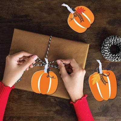 Big Dot of Happiness Fall Pumpkin - Halloween or Thanksgiving Decorations - Tree Ornaments - Set of 12 2 Big Dot of Happiness Fall Pumpkin - Halloween or Thanksgiving Decorations - Tree Ornaments - Set of 12 - Image 2