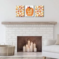 Big Dot of Happiness Fall Pumpkin - Autumn Wall Art and Halloween and Thanksgiving Home Decor - 7.5 x 10 inches - Set of 3 Prints