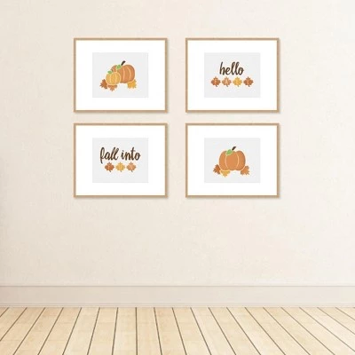 Big Dot of Happiness Pumpkin Patch - Unframed Fall, Halloween or Thanksgiving Linen Paper Wall Art - Set of 4 - Artisms - 8 x 10 inches 2 Big Dot of Happiness Pumpkin Patch - Unframed Fall, Halloween or Thanksgiving Linen Paper Wall Art - Set of 4 - Artisms - 8 x 10 inches - Image 2