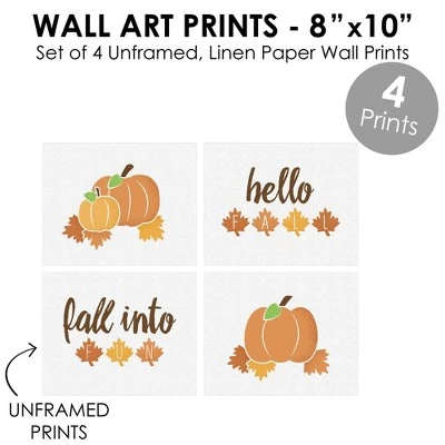 Big Dot of Happiness Pumpkin Patch - Unframed Fall, Halloween or Thanksgiving Linen Paper Wall Art - Set of 4 - Artisms - 8 x 10 inches 3 Big Dot of Happiness Pumpkin Patch - Unframed Fall, Halloween or Thanksgiving Linen Paper Wall Art - Set of 4 - Artisms - 8 x 10 inches - Image 3