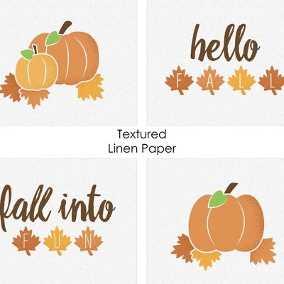Big Dot of Happiness Pumpkin Patch - Unframed Fall, Halloween or Thanksgiving Linen Paper Wall Art - Set of 4 - Artisms - 8 x 10 inches 5 Big Dot of Happiness Pumpkin Patch - Unframed Fall, Halloween or Thanksgiving Linen Paper Wall Art - Set of 4 - Artisms - 8 x 10 inches - Image 5