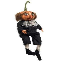 GALLERIE II Gersham Pumpkin Head Joe Spencer Gathered Traditions Halloween Art Doll Figure