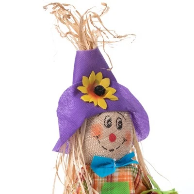 Gardenised Outdoor Fall Decor Halloween Scarecrow for Garden Ornament Sitting on Hay Bale, Straw Multicolor, Set of 3, 12 in. 4 Gardenised Outdoor Fall Decor Halloween Scarecrow for Garden Ornament Sitting on Hay Bale, Straw Multicolor, Set of 3, 12 in. - Image 4