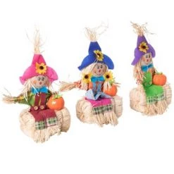 Gardenised Outdoor Fall Decor Halloween Scarecrow for Garden Ornament Sitting on Hay Bale, Straw Multicolor, Set of 3, 12 in. 15 Gardenised Outdoor Fall Decor Halloween Scarecrow for Garden Ornament Sitting on Hay Bale, Straw Multicolor, Set of 3, 12 in. -Halloween Decorations Sales Store unnamed file 497
