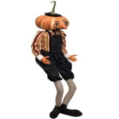 GALLERIE II Gilbert Pumpkin Head Joe Spencer Gathered Traditions Halloween Art Doll Figure
