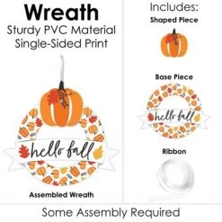 Big Dot of Happiness Fall Pumpkin - Outdoor Halloween or Thanksgiving Party Decor - Front Door Wreath 9 Big Dot of Happiness Fall Pumpkin - Outdoor Halloween or Thanksgiving Party Decor - Front Door Wreath -Halloween Decorations Sales Store unnamed file 506