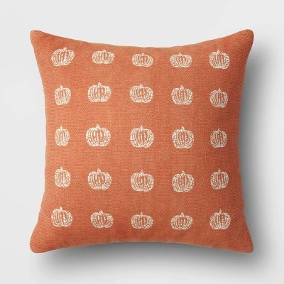 Woven Pumpkin Square Throw Pillow - Threshold™ Beige 5 Woven Pumpkin Square Throw Pillow - Threshold™ Beige - Image 5