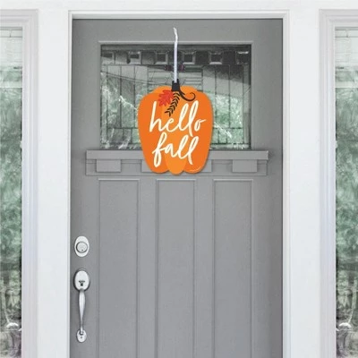 Big Dot of Happiness Fall Pumpkin - Hanging Porch Halloween or Thanksgiving Party Outdoor Decorations - Front Door Decor - 1 Piece Sign 1 Big Dot of Happiness Fall Pumpkin - Hanging Porch Halloween or Thanksgiving Party Outdoor Decorations - Front Door Decor - 1 Piece Sign
