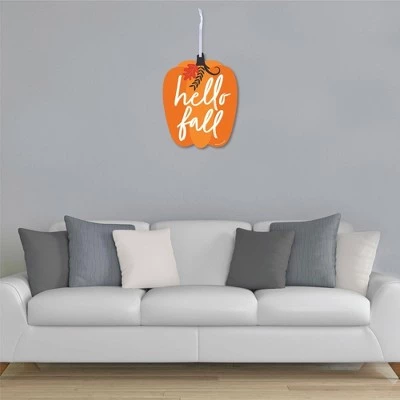 Big Dot of Happiness Fall Pumpkin - Hanging Porch Halloween or Thanksgiving Party Outdoor Decorations - Front Door Decor - 1 Piece Sign 2 Big Dot of Happiness Fall Pumpkin - Hanging Porch Halloween or Thanksgiving Party Outdoor Decorations - Front Door Decor - 1 Piece Sign - Image 2