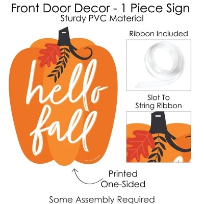 Big Dot of Happiness Fall Pumpkin - Hanging Porch Halloween or Thanksgiving Party Outdoor Decorations - Front Door Decor - 1 Piece Sign 3 Big Dot of Happiness Fall Pumpkin - Hanging Porch Halloween or Thanksgiving Party Outdoor Decorations - Front Door Decor - 1 Piece Sign - Image 3