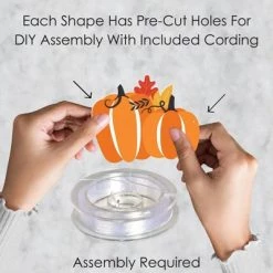 Big Dot of Happiness Fall Pumpkin - Halloween or Thanksgiving Party Front Door Decorations - DIY Accessories for Wreath - 9 Pieces -Halloween Decorations Sales Store unnamed file 537