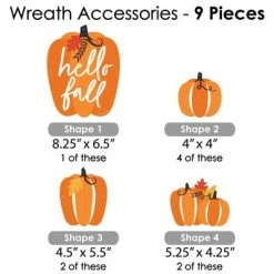Big Dot of Happiness Fall Pumpkin - Halloween or Thanksgiving Party Front Door Decorations - DIY Accessories for Wreath - 9 Pieces -Halloween Decorations Sales Store unnamed file 538