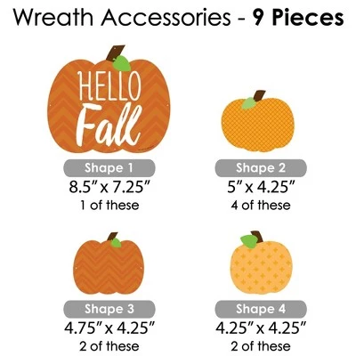 Big Dot of Happiness Pumpkin Patch - Fall, Halloween or Thanksgiving Party Front Door Decorations - DIY Accessories for Wreath - 9 Pieces 5 Big Dot of Happiness Pumpkin Patch - Fall, Halloween or Thanksgiving Party Front Door Decorations - DIY Accessories for Wreath - 9 Pieces - Image 5