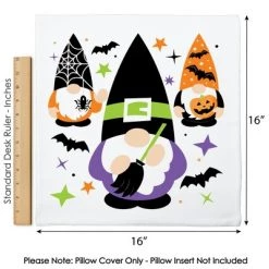 Big Dot of Happiness Halloween Gnomes - Spooky Fall Party Home Decorative Canvas Cushion Case - Throw Pillow Cover - 16 x 16 Inches -Halloween Decorations Sales Store unnamed file 551