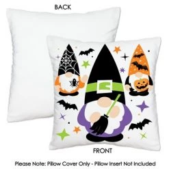 Big Dot of Happiness Halloween Gnomes - Spooky Fall Party Home Decorative Canvas Cushion Case - Throw Pillow Cover - 16 x 16 Inches -Halloween Decorations Sales Store unnamed file 552