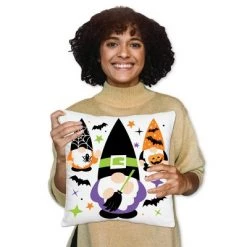 Big Dot of Happiness Halloween Gnomes - Spooky Fall Party Home Decorative Canvas Cushion Case - Throw Pillow Cover - 16 x 16 Inches -Halloween Decorations Sales Store unnamed file 553