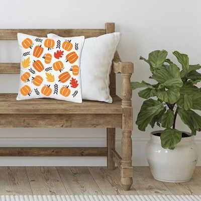 Big Dot of Happiness Fall Pumpkin - Halloween or Thanksgiving Party Home Decorative Canvas Cushion Case - Throw Pillow Cover - 16 x 16 Inches 2 Big Dot of Happiness Fall Pumpkin - Halloween or Thanksgiving Party Home Decorative Canvas Cushion Case - Throw Pillow Cover - 16 x 16 Inches - Image 2
