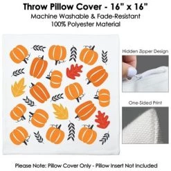 Big Dot of Happiness Fall Pumpkin - Halloween or Thanksgiving Party Home Decorative Canvas Cushion Case - Throw Pillow Cover - 16 x 16 Inches 8 Big Dot of Happiness Fall Pumpkin - Halloween or Thanksgiving Party Home Decorative Canvas Cushion Case - Throw Pillow Cover - 16 x 16 Inches -Halloween Decorations Sales Store unnamed file 565