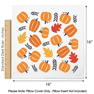 Big Dot of Happiness Fall Pumpkin - Halloween or Thanksgiving Party Home Decorative Canvas Cushion Case - Throw Pillow Cover - 16 x 16 Inches 4 Big Dot of Happiness Fall Pumpkin - Halloween or Thanksgiving Party Home Decorative Canvas Cushion Case - Throw Pillow Cover - 16 x 16 Inches - Image 4