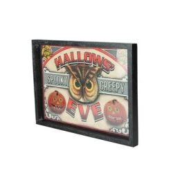 Raz Imports 16" Halloween Rectangular “Hallows' Eve” Framed Wall Art - Black/Red