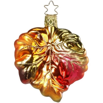 Inge Glas 3.25" Maple Leaf Ornament Fall Halloween - Tree Ornaments 3 Inge Glas 3.25" Maple Leaf Ornament Fall Halloween - Tree Ornaments - Image 3