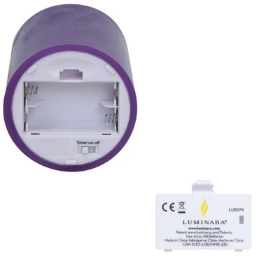 Luminara - Set of 3 Halloween Multi-Color Flameless Candle Pillars with Remote - Scallop Top Unscented - 3" x 4.5"/ 5.5"/ 6.5" 4 Luminara - Set of 3 Halloween Multi-Color Flameless Candle Pillars with Remote - Scallop Top Unscented - 3" x 4.5"/ 5.5"/ 6.5" - Image 4