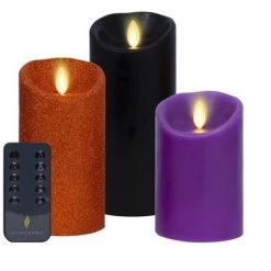 Luminara - Set of 3 Halloween Multi-Color Flameless Candle Pillars with Remote - Scallop Top Unscented - 3" x 4.5"/ 5.5"/ 6.5" 13 Luminara - Set of 3 Halloween Multi-Color Flameless Candle Pillars with Remote - Scallop Top Unscented - 3" x 4.5"/ 5.5"/ 6.5" -Halloween Decorations Sales Store unnamed file 626