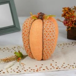 Northlight 10.5" Orange Autumn Harvest Thanksgiving Tall Pumpkin