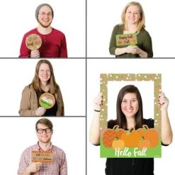 Big Dot of Happiness Pumpkin Patch - Fall, Halloween or Thanksgiving Party Photo Booth Picture Frame and Props - Printed on Sturdy Material