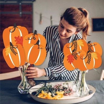 Big Dot of Happiness Fall Pumpkin - Halloween or Thanksgiving Party Centerpiece Sticks - Showstopper Table Toppers - 35 Pieces 2 Big Dot of Happiness Fall Pumpkin - Halloween or Thanksgiving Party Centerpiece Sticks - Showstopper Table Toppers - 35 Pieces - Image 2