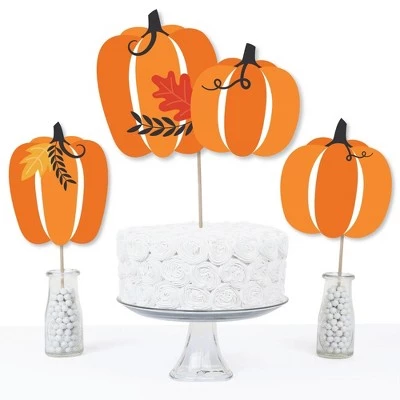 Big Dot of Happiness Fall Pumpkin - Halloween or Thanksgiving Party Centerpiece Sticks - Table Toppers - Set of 15 2 Big Dot of Happiness Fall Pumpkin - Halloween or Thanksgiving Party Centerpiece Sticks - Table Toppers - Set of 15 - Image 2