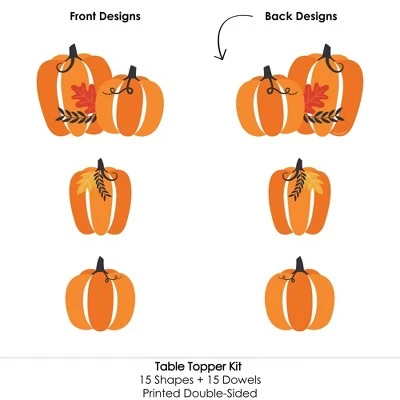 Big Dot of Happiness Fall Pumpkin - Halloween or Thanksgiving Party Centerpiece Sticks - Table Toppers - Set of 15 3 Big Dot of Happiness Fall Pumpkin - Halloween or Thanksgiving Party Centerpiece Sticks - Table Toppers - Set of 15 - Image 3