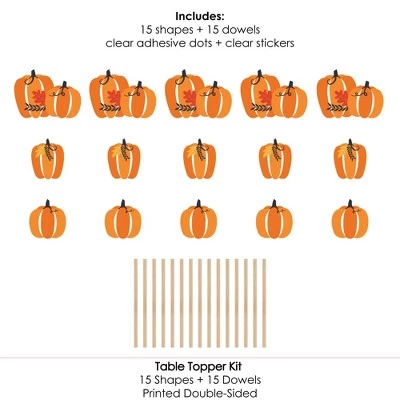Big Dot of Happiness Fall Pumpkin - Halloween or Thanksgiving Party Centerpiece Sticks - Table Toppers - Set of 15 4 Big Dot of Happiness Fall Pumpkin - Halloween or Thanksgiving Party Centerpiece Sticks - Table Toppers - Set of 15 - Image 4